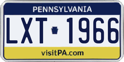 PA license plate LXT1966