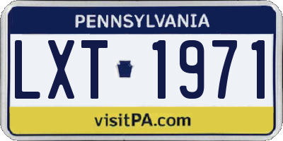 PA license plate LXT1971