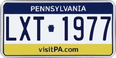 PA license plate LXT1977