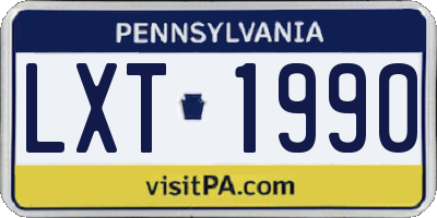 PA license plate LXT1990