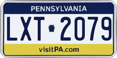 PA license plate LXT2079