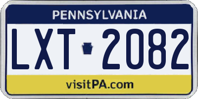 PA license plate LXT2082