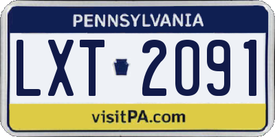 PA license plate LXT2091