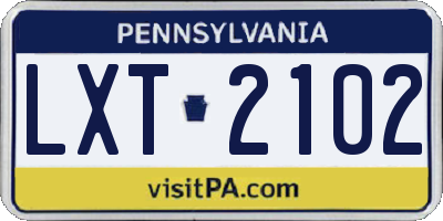 PA license plate LXT2102