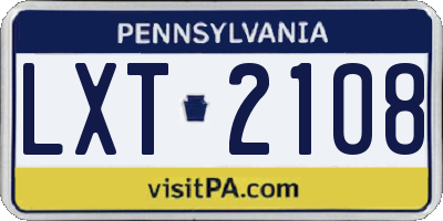 PA license plate LXT2108
