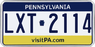 PA license plate LXT2114