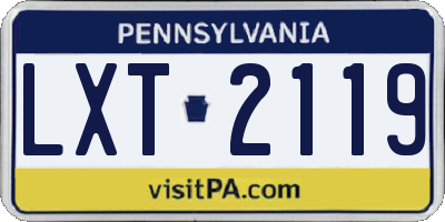 PA license plate LXT2119