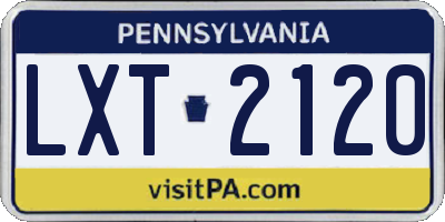 PA license plate LXT2120