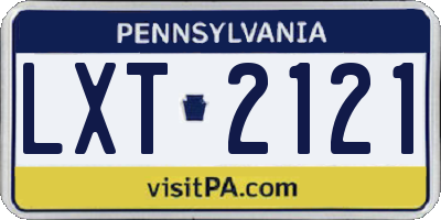 PA license plate LXT2121