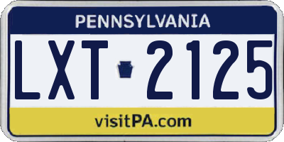 PA license plate LXT2125