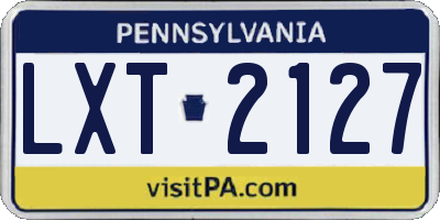 PA license plate LXT2127
