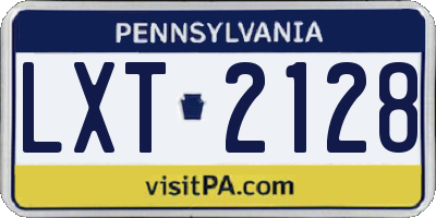 PA license plate LXT2128