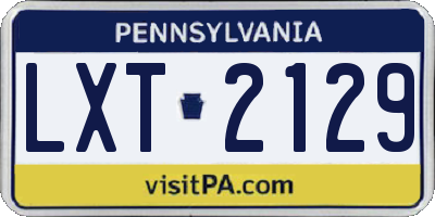 PA license plate LXT2129