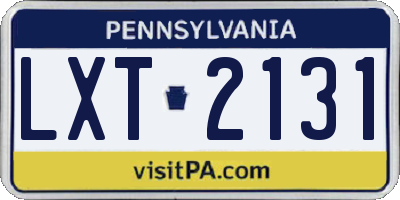 PA license plate LXT2131