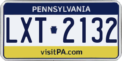 PA license plate LXT2132