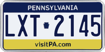 PA license plate LXT2145