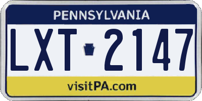 PA license plate LXT2147