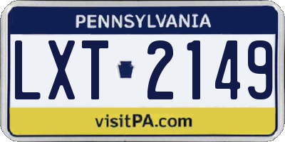 PA license plate LXT2149