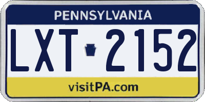 PA license plate LXT2152