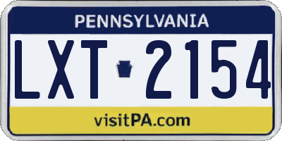 PA license plate LXT2154