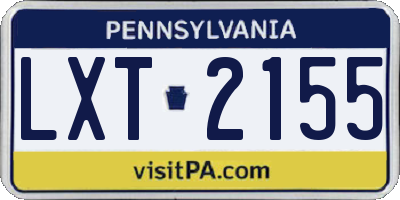 PA license plate LXT2155