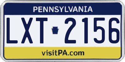 PA license plate LXT2156