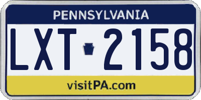 PA license plate LXT2158