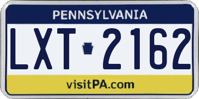 PA license plate LXT2162