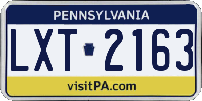 PA license plate LXT2163