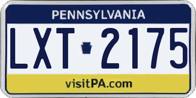 PA license plate LXT2175