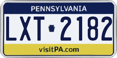 PA license plate LXT2182