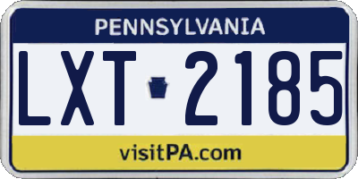 PA license plate LXT2185