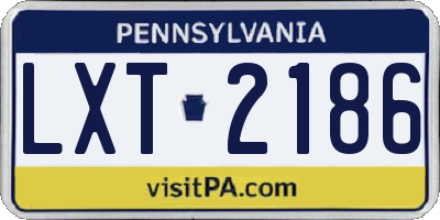 PA license plate LXT2186