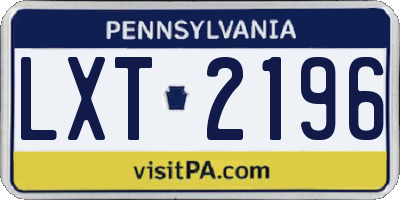 PA license plate LXT2196