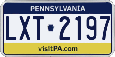PA license plate LXT2197
