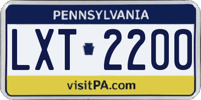 PA license plate LXT2200