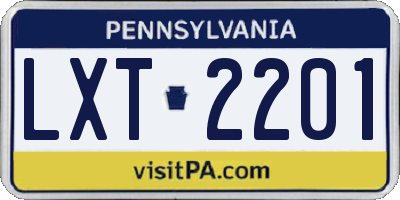 PA license plate LXT2201