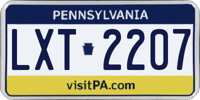 PA license plate LXT2207
