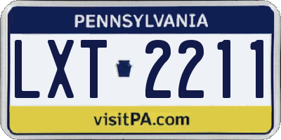 PA license plate LXT2211