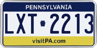 PA license plate LXT2213