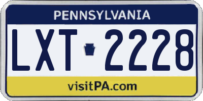 PA license plate LXT2228