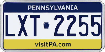 PA license plate LXT2255