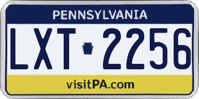 PA license plate LXT2256