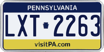 PA license plate LXT2263
