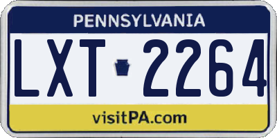 PA license plate LXT2264