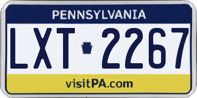 PA license plate LXT2267
