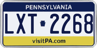 PA license plate LXT2268