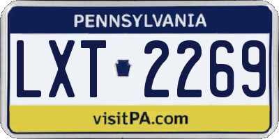 PA license plate LXT2269