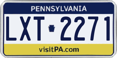 PA license plate LXT2271