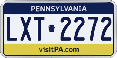 PA license plate LXT2272